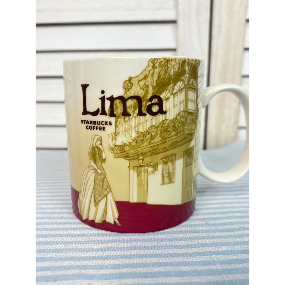 Starbucks Lima Peru Global City Icon Series Coffee Mug 16oz 2017 Burgundy Mug